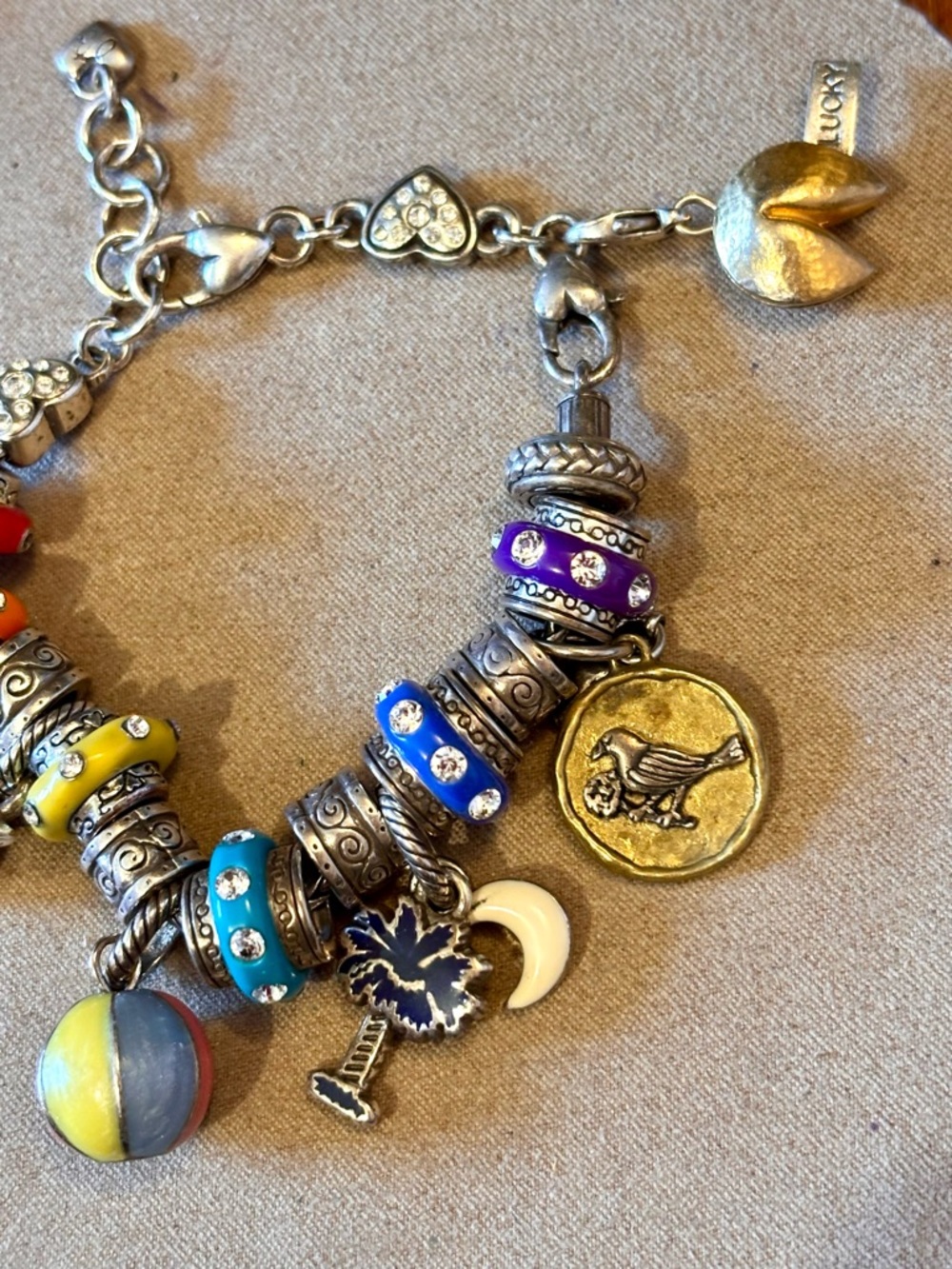 💲⤵️ Brighton Fortune Cookie snap charm Hammered gold Lucky Fortune slip Retired - Picture 4 of 6